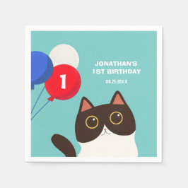 Coola Cat Party Balloon Barns födelsedag Pappersservett