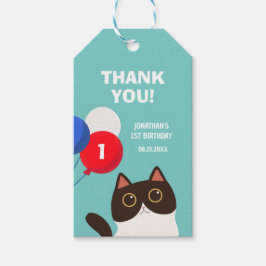 Coola Cat Party Balloon Barns födelsedag Tack Presentetikett