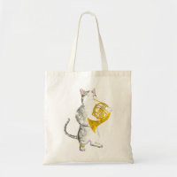 Coola Cat Spelande Fransk Horn Musician Orchestra 