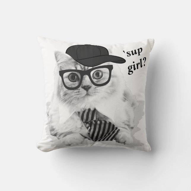 Coola Cat 'sup-flicka? Dekorativ kudde (Framsida)