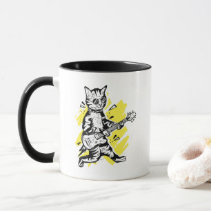 Coola Cat-uppspelning Electric Guitar Mugg