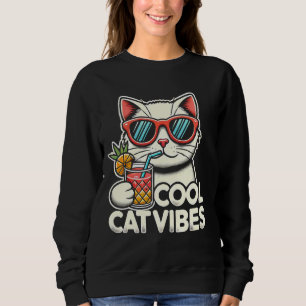 Coola Cat Vibes, en chic tropisk katt T Shirt