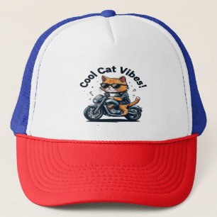 Coola Cat Vibes Motorcycle T-Shirt-Funny Biker Cat Keps