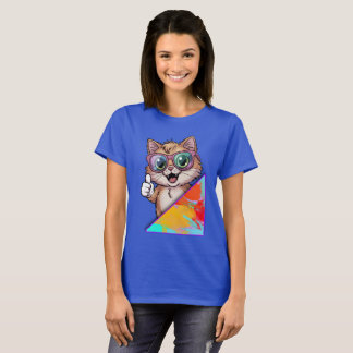 Coola Cat with Sunglasses - Retro Roligt Vibes T Shirt