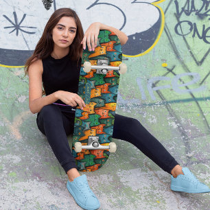 Coola Cats Colorful Skateboard