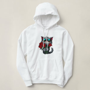 Coola Cats Holding Röd ros Flowers Kärlek T Shirt