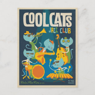 Coola Cats Jazz Vykort