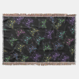 Coola Cats på Black! Katter med flera färgader Mysfilt