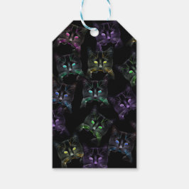 Coola Cats på Black! Katter med flera färgader Presentetikett