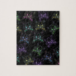 Coola Cats på Black! Katter med flera färgader Pussel