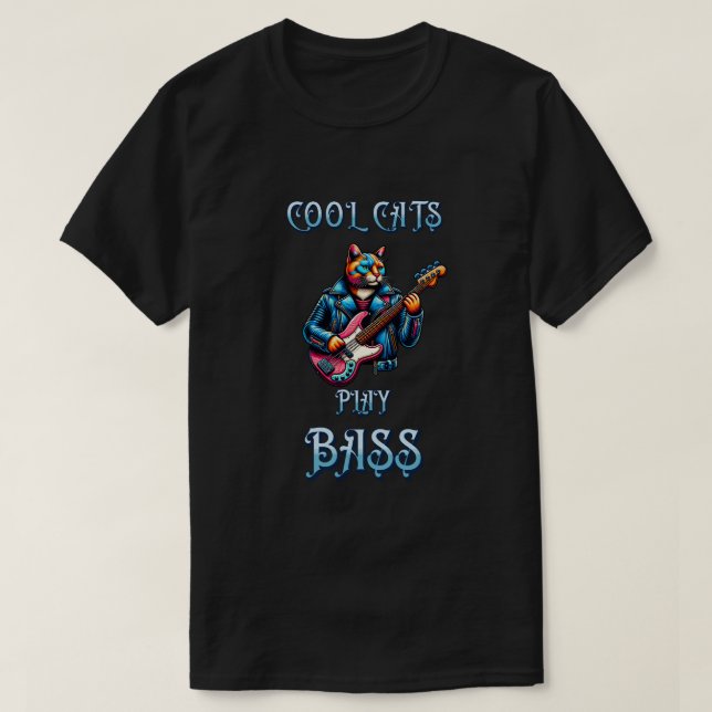 Coola Cats Play Bass T Shirt (Design framsida)