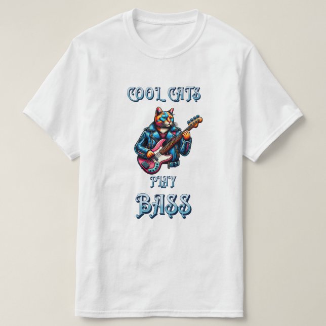 Coola Cats Play Bass T Shirt (Design framsida)