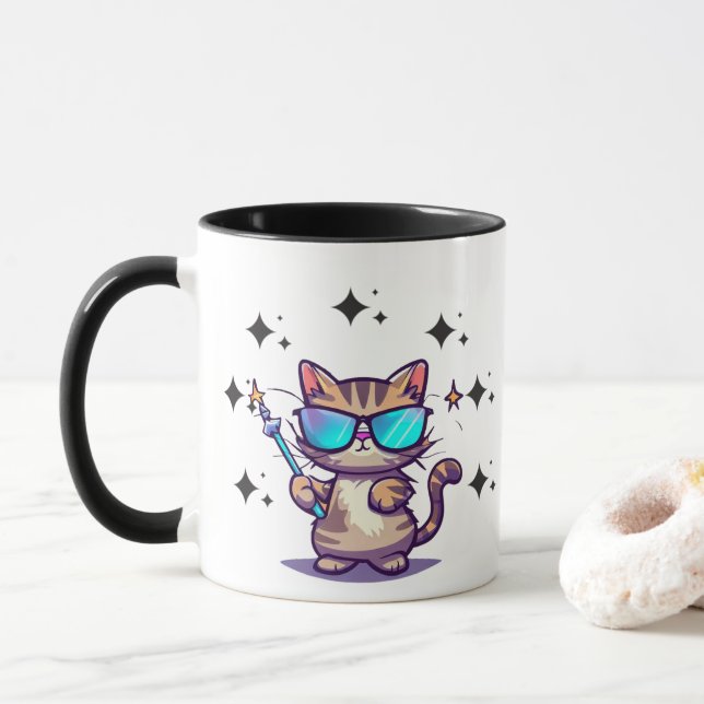 Coola Cats Wearing Glass Holding Magic Trollspö St Mugg (Med munk)