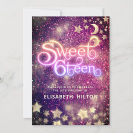 Coola Celestial måne och stjärnornas typografi söt Inbjudningar