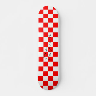 Coola Checkerboard Mönster Red Mini Skateboard Bräda 18,5 Cm
