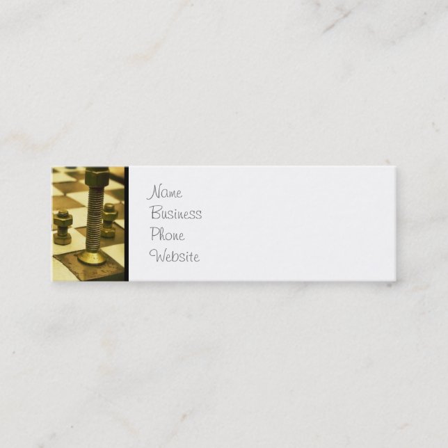 Coola Chess Board with Nöt och Bolts Mini Visitkort (Framsida)