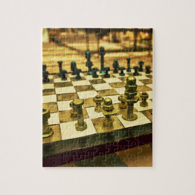 Coola Chess Board with Nöt och Bolts Pussel (Vertikal)