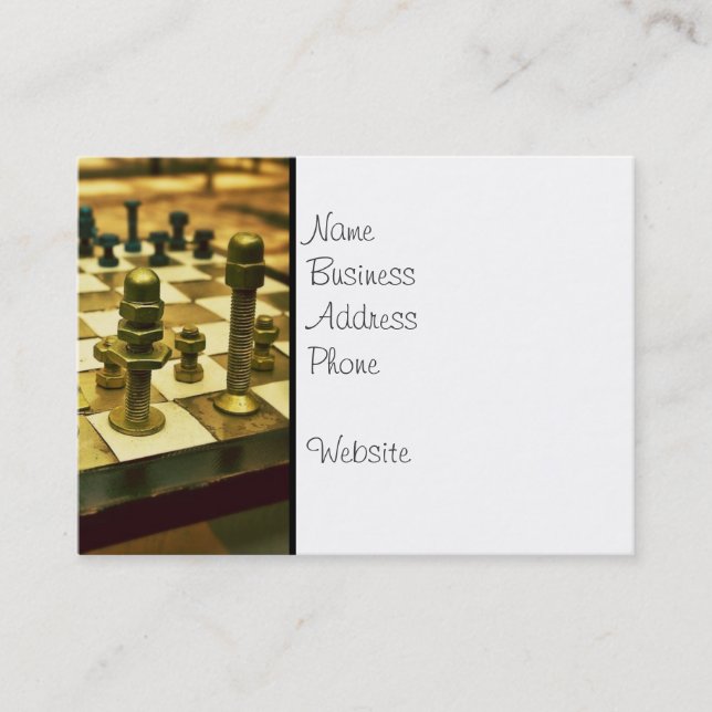 Coola Chess Board with Nöt och Bolts Visitkort (Framsida)