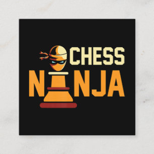 Coola Chess Ninja Chess Älskare Gift Fyrkantigt Visitkort