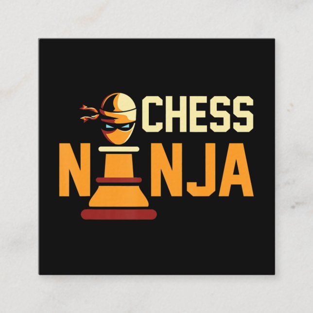 Coola Chess Ninja Chess Älskare Gift Fyrkantigt Visitkort (Framsida)