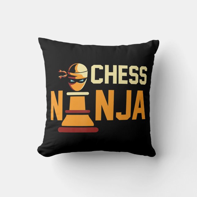 Coola Chess Ninja Chess Älskare Gift Kudde (Framsida)