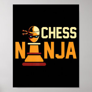 Coola Chess Ninja Chess Älskare Gift Poster