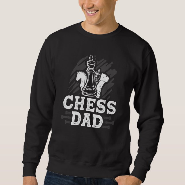 Coola Chess Pappa Chess Lång Ärmad Tröja (Framsida)