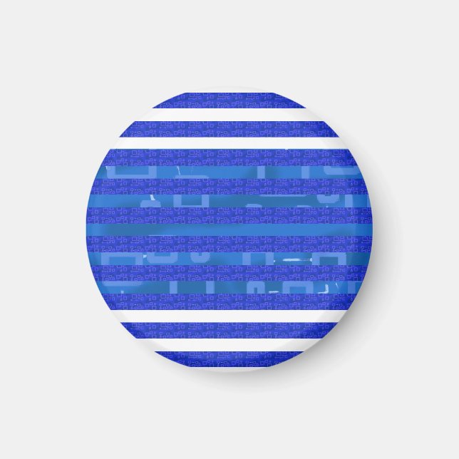 Coola Chic Blue Geometric Rand Magnet (Framsidan)