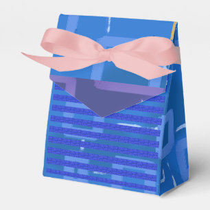 Coola Chic Blue Guld Rosa Geometric Rand Presentaskar