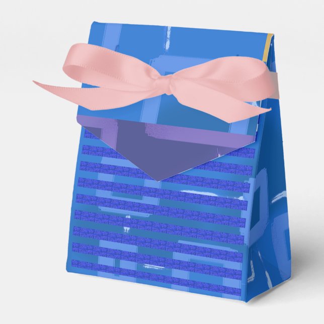 Coola Chic Blue Guld Rosa Geometric Rand Presentaskar (Framsidan Sidan)