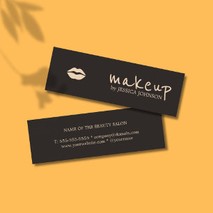 Coola Chic Mörk Blek Rosa Läppar Makeup Artist Mini Visitkort