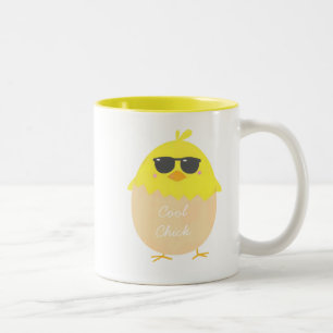 Coola Chick funky Påsk gult chick Två-Tonad Mugg