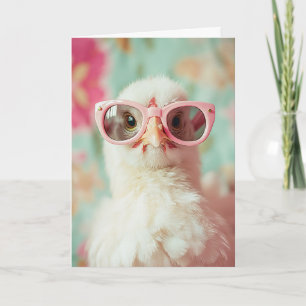 Coola Chick med Rosa Glass Vår Kort