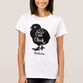 Coola Chick Personalize Namn Girly Baby Chicken T Shirt