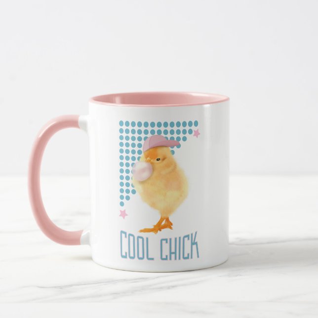 Coola Chick Retro Stil Mugg (Vänster)