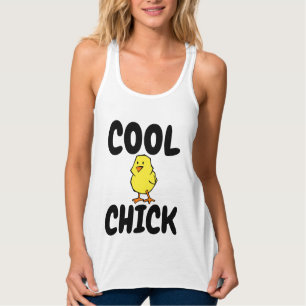 COOLA CHICK T-shirts Funny Dam Linne Med Racerback
