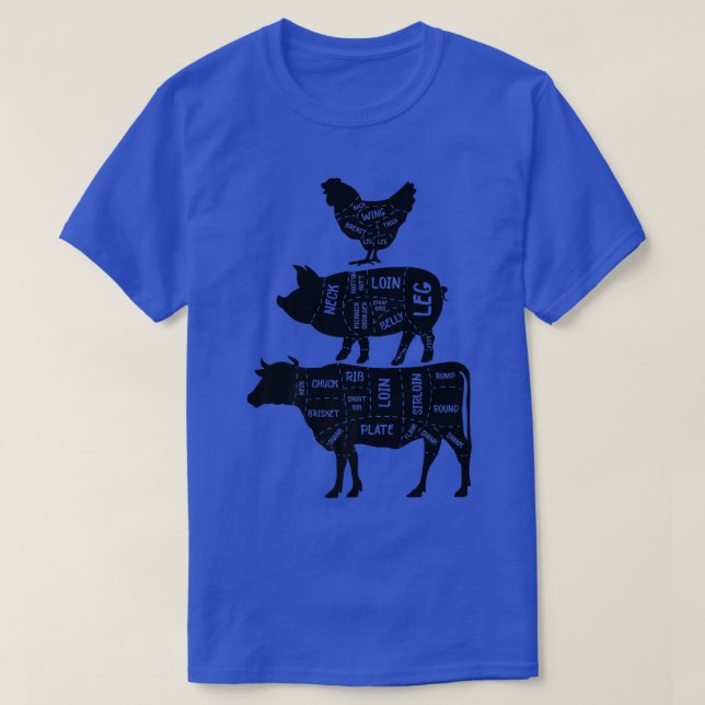 Coola Chicken Gris Cow and Beef BBQ and Grill Kött T Shirt (Design framsida)