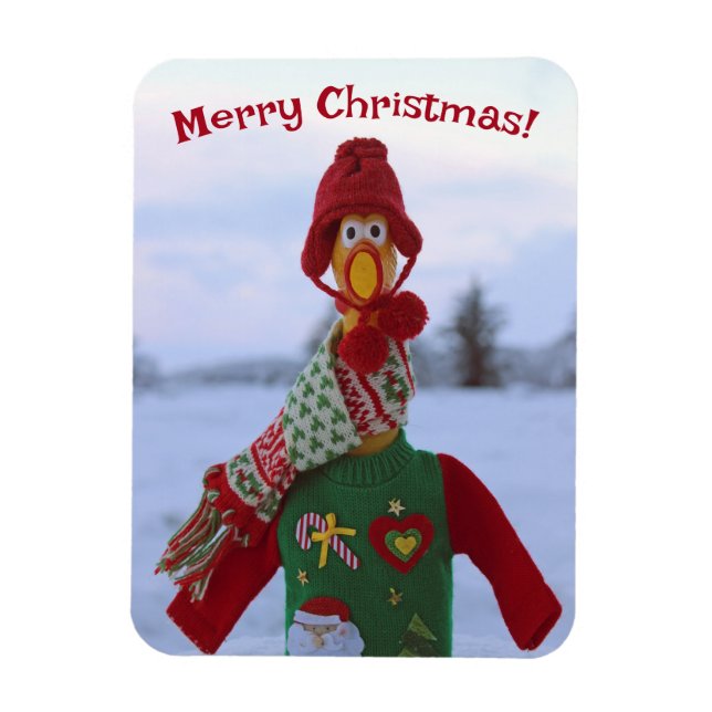 Coola Chicken i Ugly jul Sweater Magne! Magnet (Vertikal)
