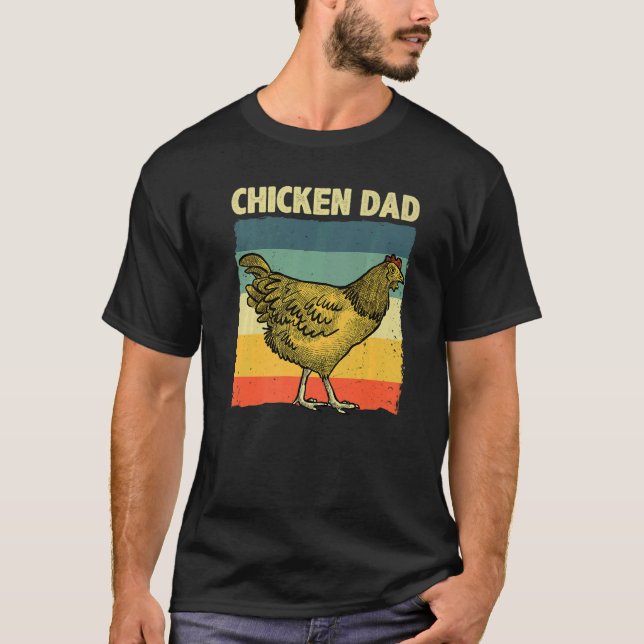 Coola Chicken Pappa För manar Far Hen Chicken-odla T Shirt (Framsida)