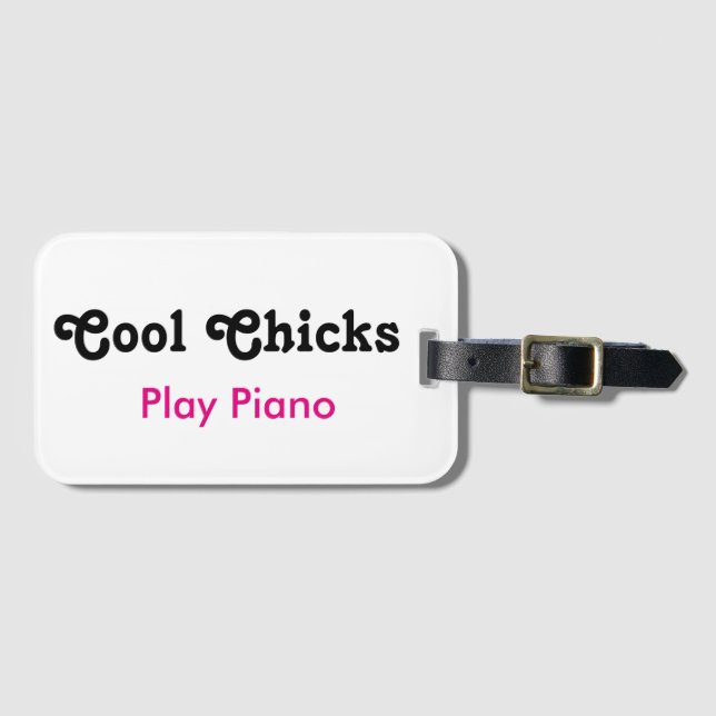Coola Chicks Play Piano Bagagebricka (Framsida horisontal)