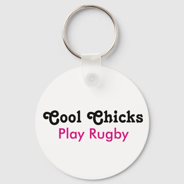 Coola Chicks Play Rugby Nyckelring (Framsida)