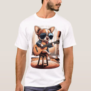 Coola Chihuahua Spela Guitar T Shirt