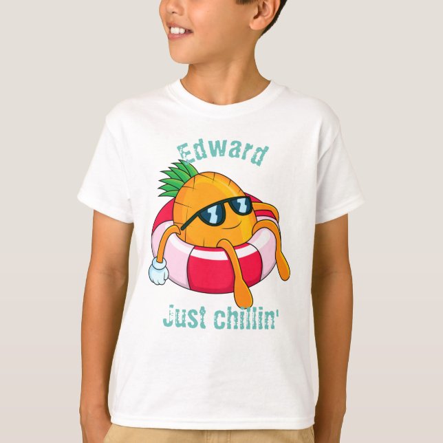 Coola Chill Pineapple T Shirt (Framsida)