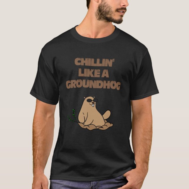 Coola Chillin som en Villain Groundhog Day Boys oc T Shirt (Framsida)