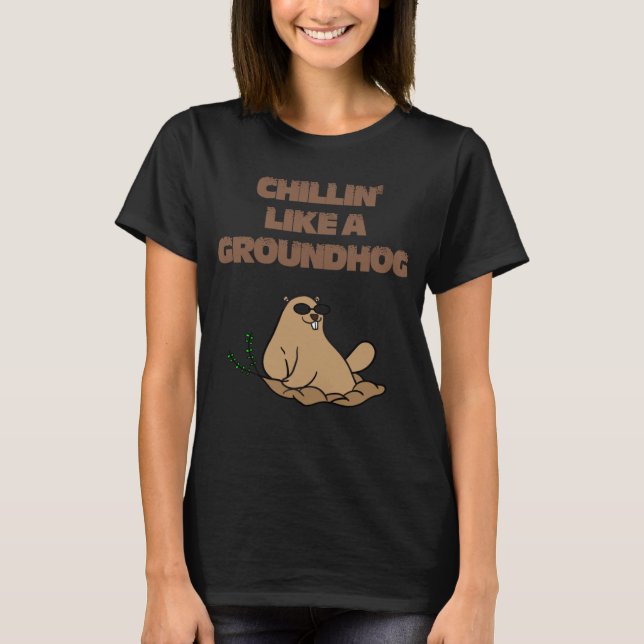 Coola Chillin som en Villain Groundhog Day Boys oc T Shirt (Framsida)