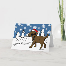 Coola Chocolate Labrador Tecknad jul Helgkort