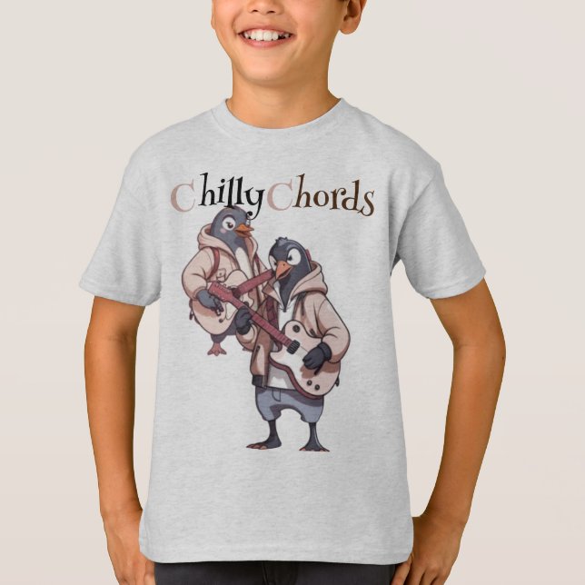 Coola Chords: Musical Penguins Unite T Shirt (Framsida)