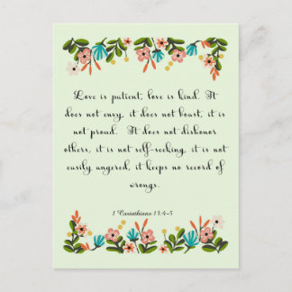 Coola Christian Art - 1 Corinthians 13:4-5 Vykort