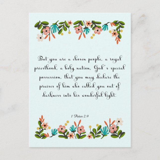 Coola Christian Art - 1 Peter 2:9 Vykort (Framsida)