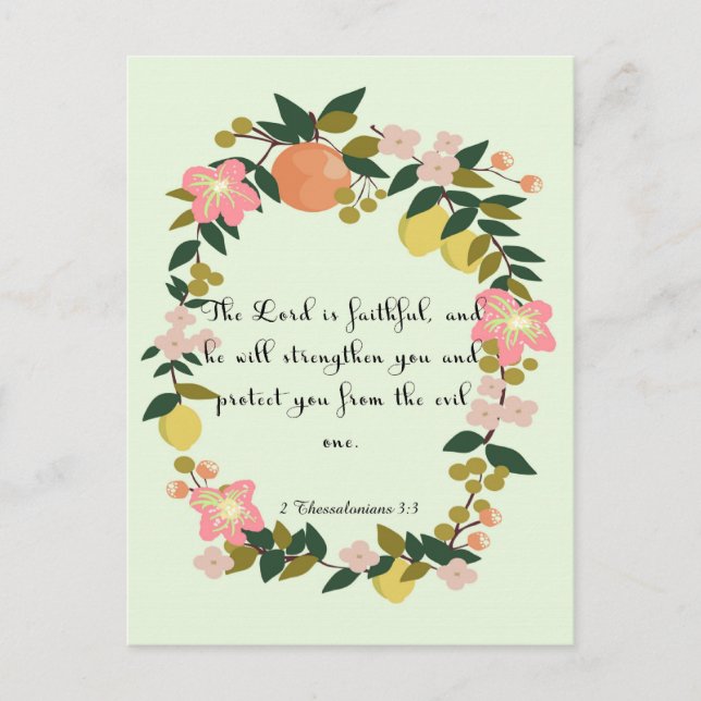 Coola Christian Art - 2 Thessaloniki 3:3 Vykort (Framsida)
